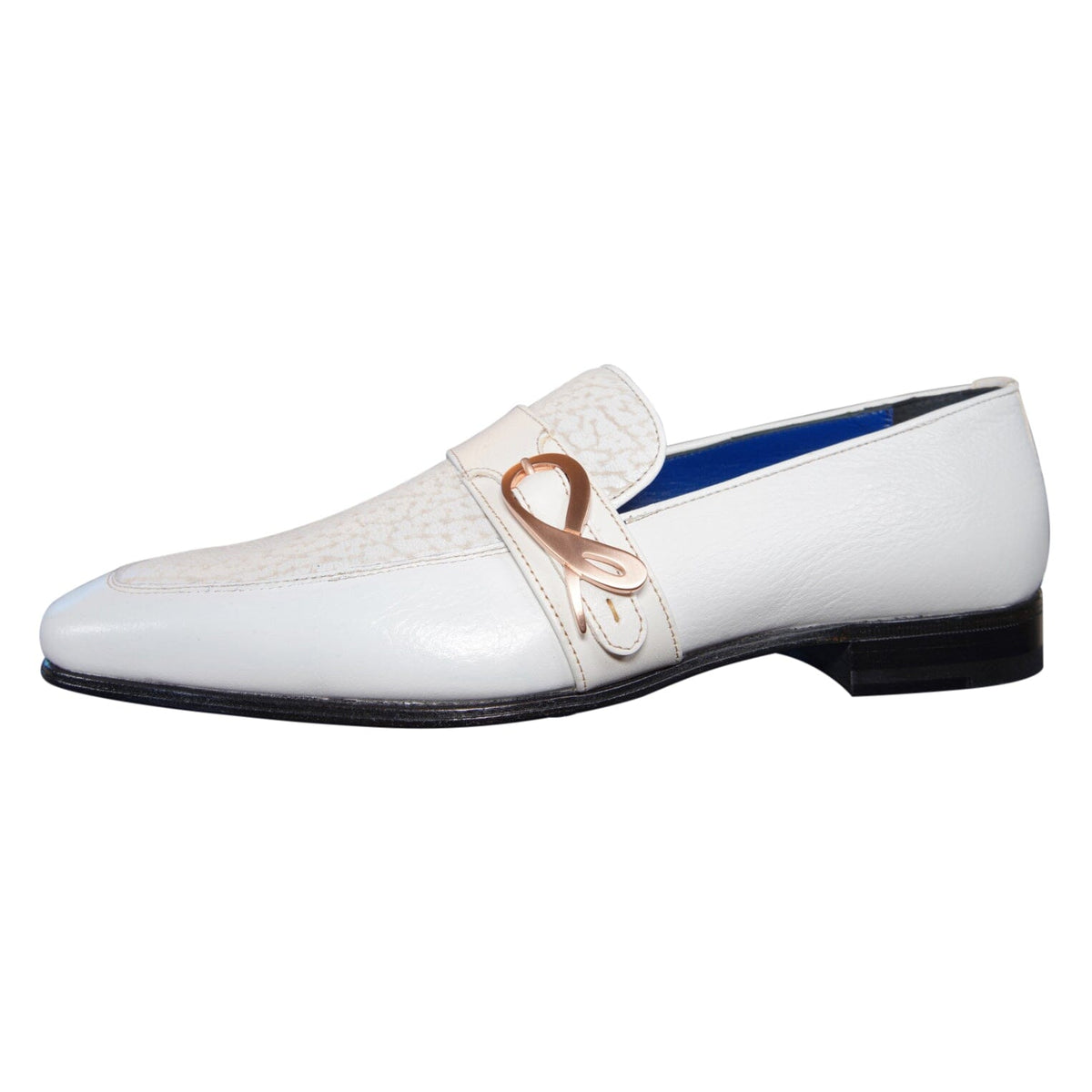 White Piega Monk Rose Gold Loafer-5