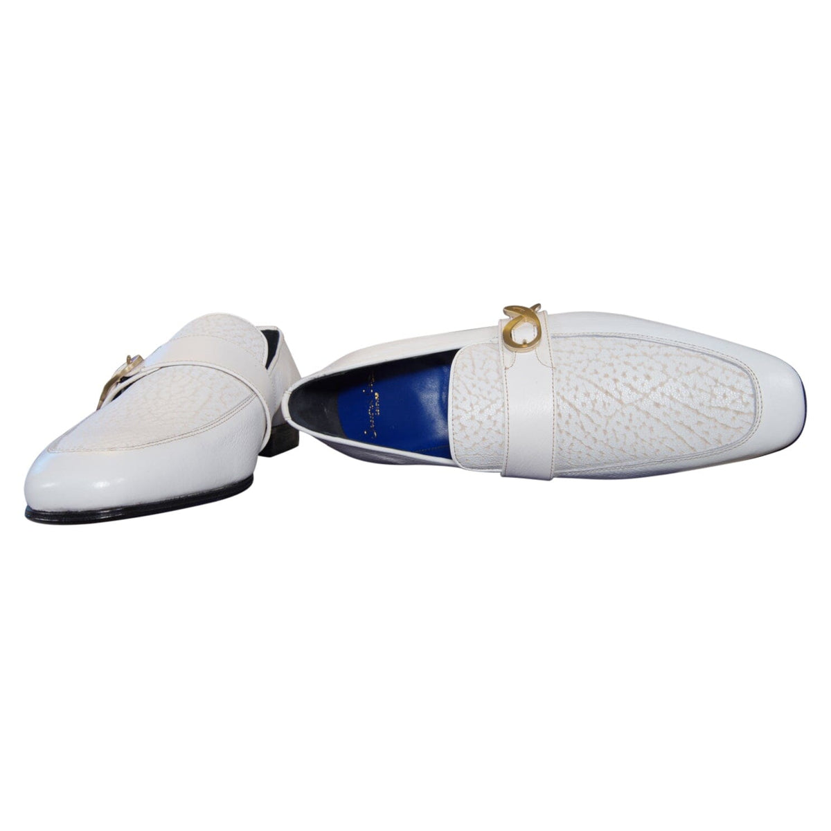 White Piega Monk Yellow Gold Loafer-9
