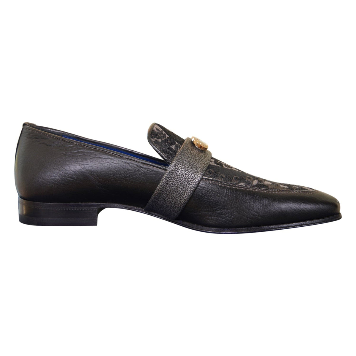 Nero Gunmetal Paisley With Yellow Gold Hardware Loafer-7