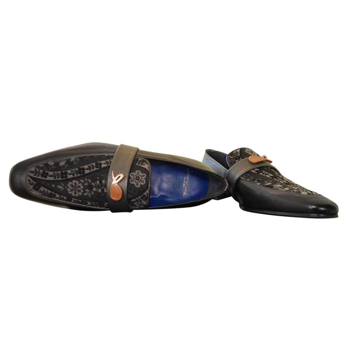 Nero Gunmetal Paisley With Rose Gold Hardware Loafer-8