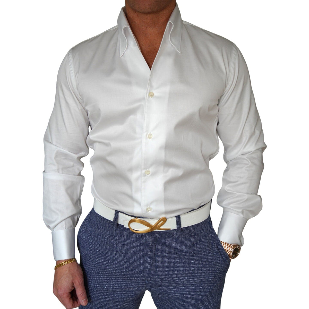 White Pointed Solopezzo Dress Shirt