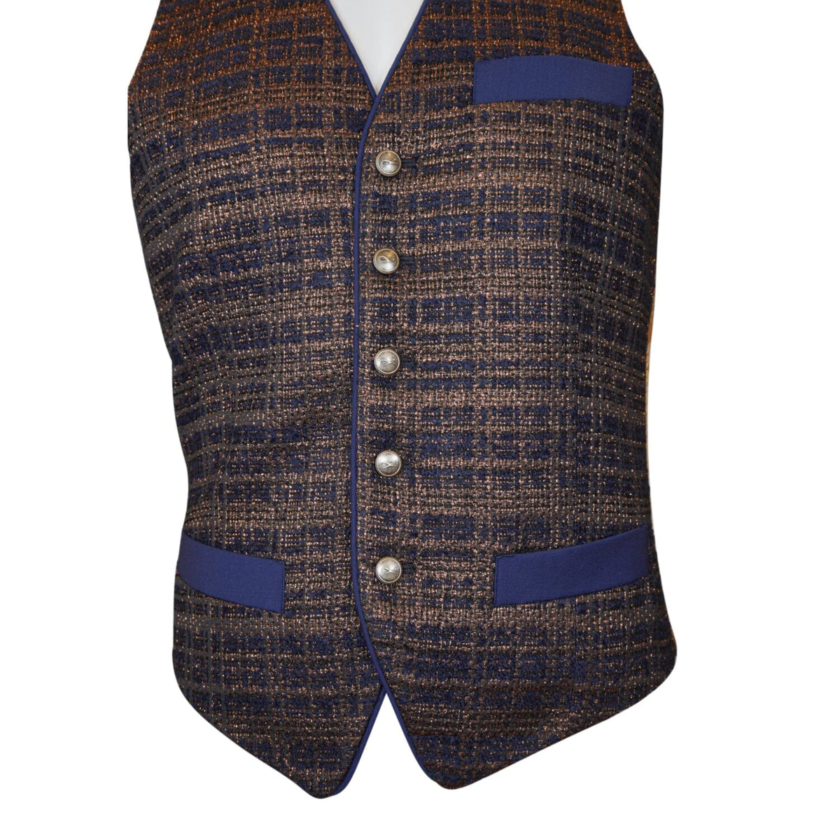 Midnight Bronze Boucle Ciottoli Waistcoat @ The Vault-4