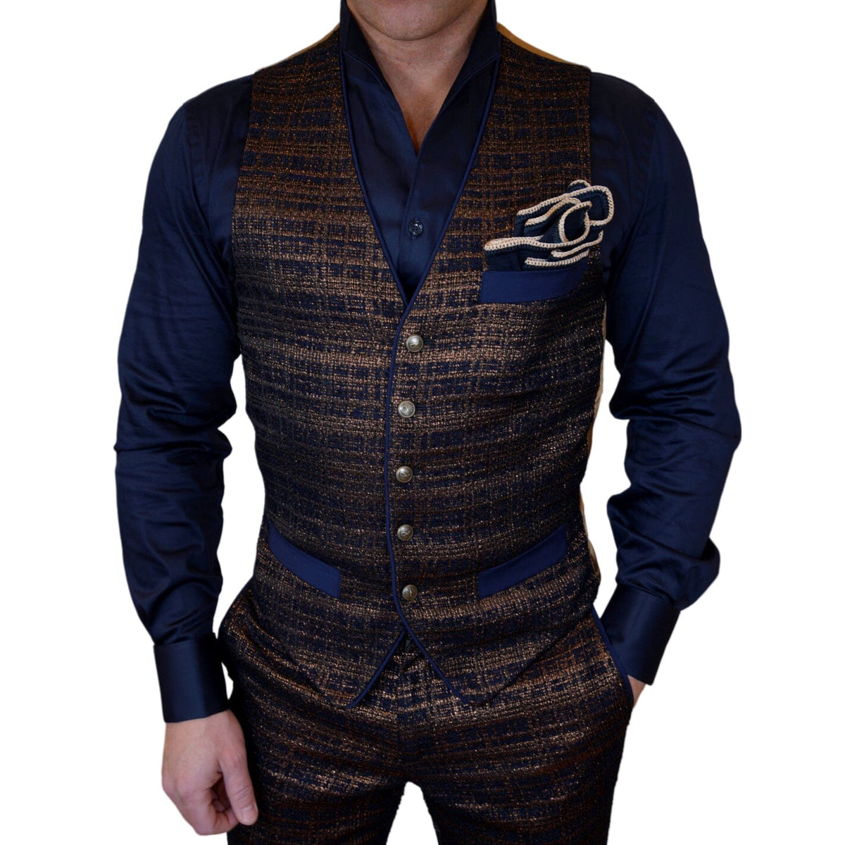 Midnight Bronze Boucle Ciottoli Waistcoat @ The Vault-1