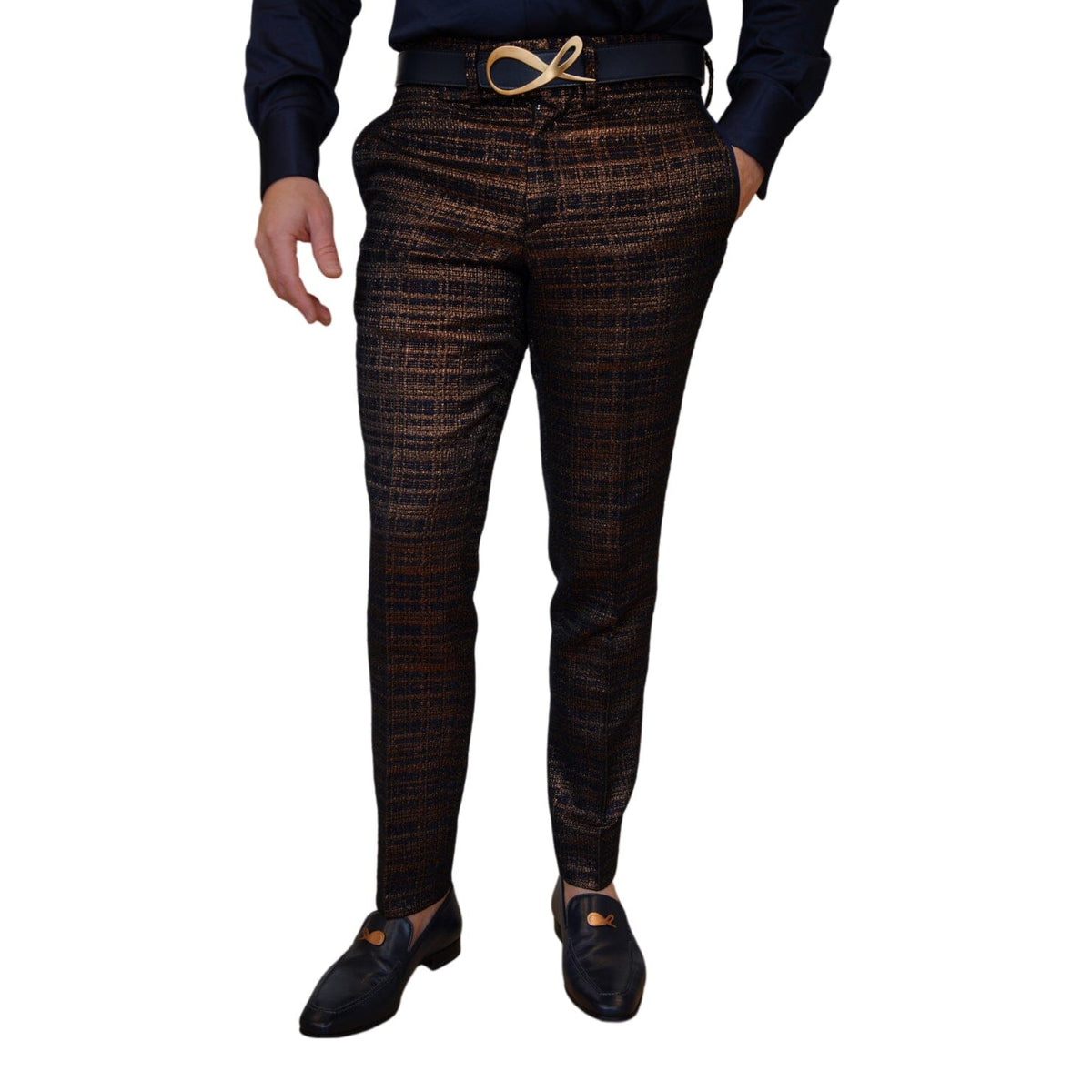 Midnight Bronze Boucle Trousers-2