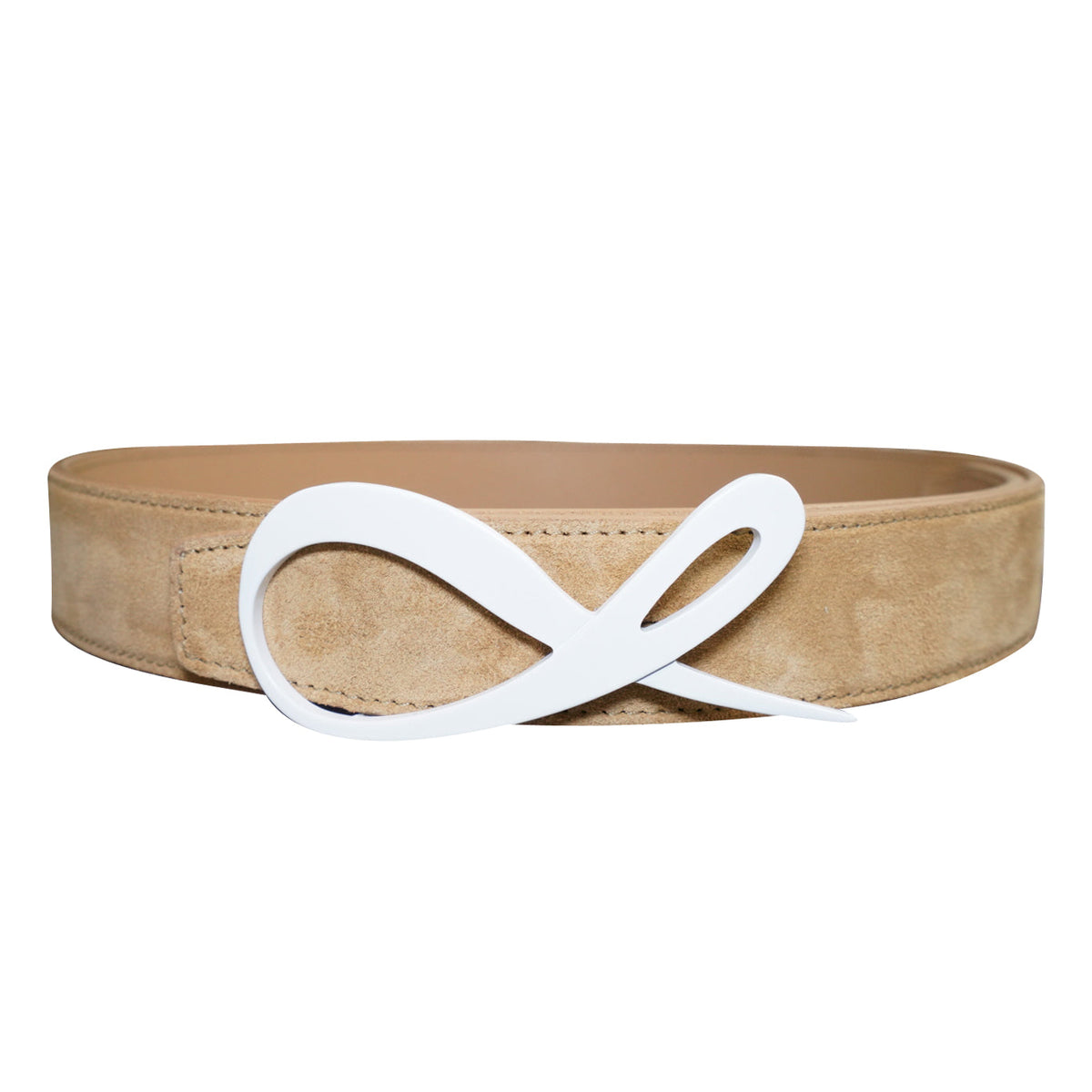 Tuscan Suede Pebbled White Reversible Belt