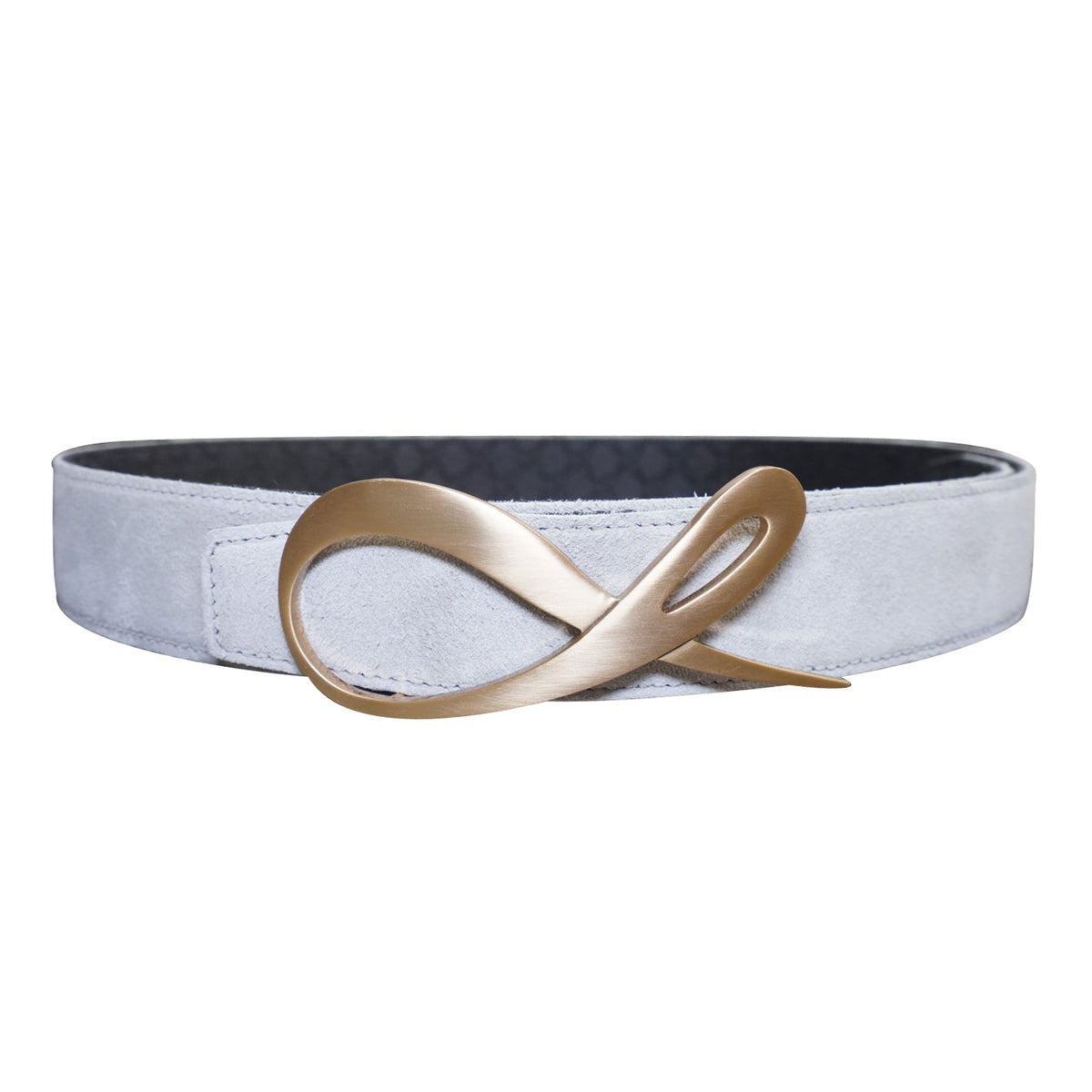 Grigio Logo Suede Yellow Gold Reversible Belt
