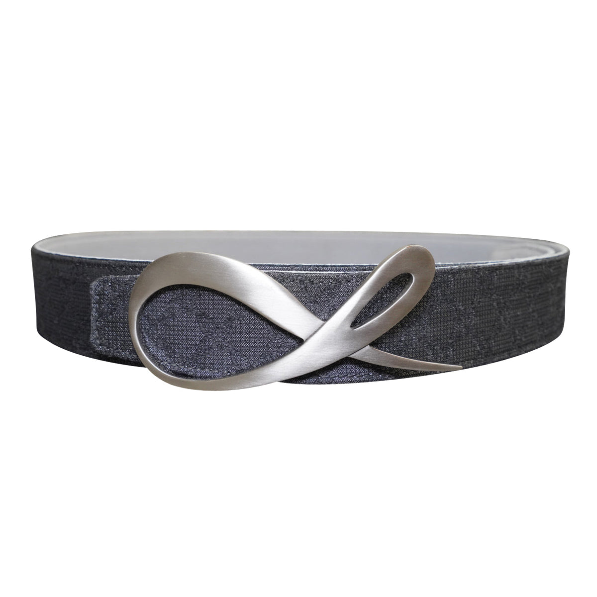 Grigio Logo Suede Silver Reversible Belt