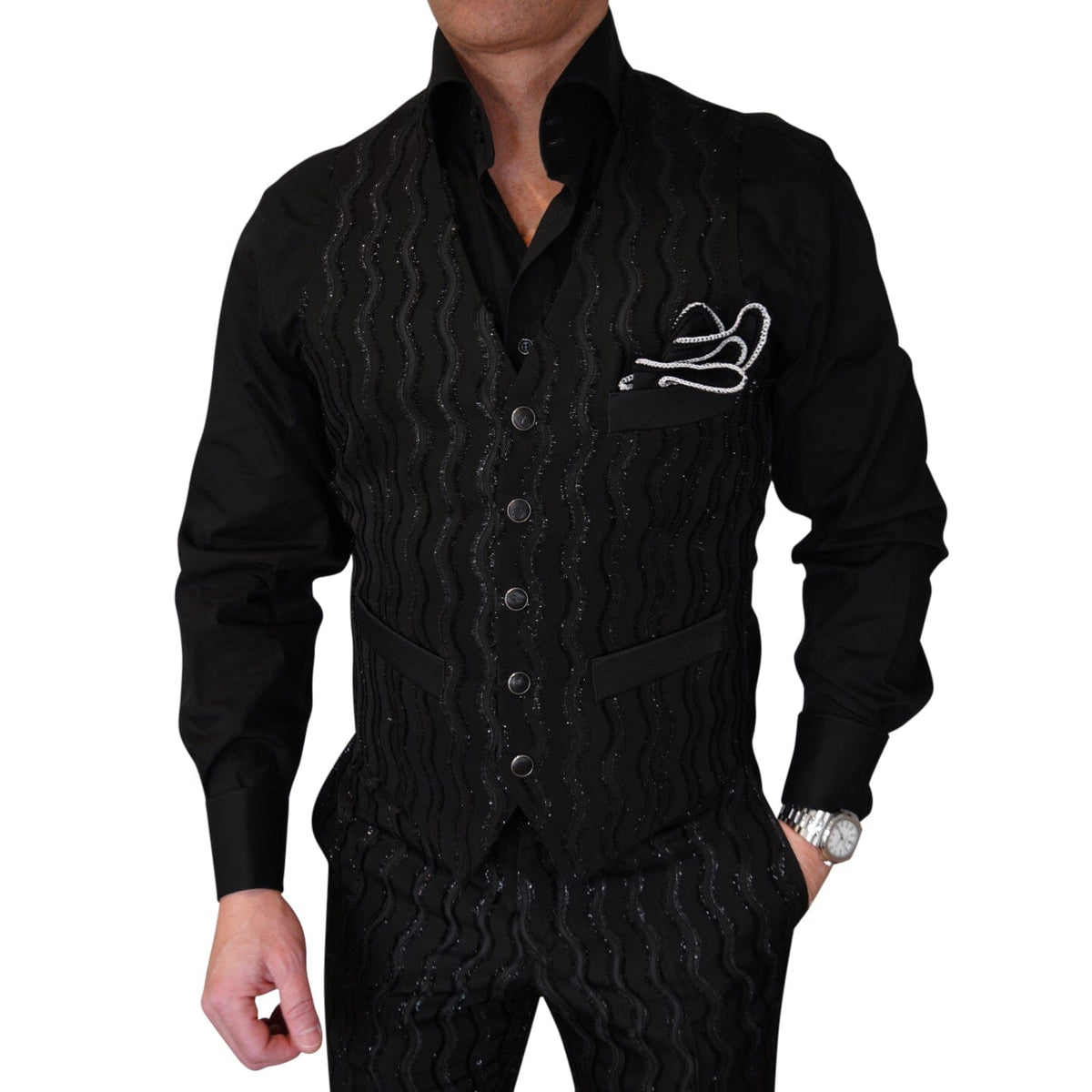 Rippled Inox Ciottoli Waistcoat-1