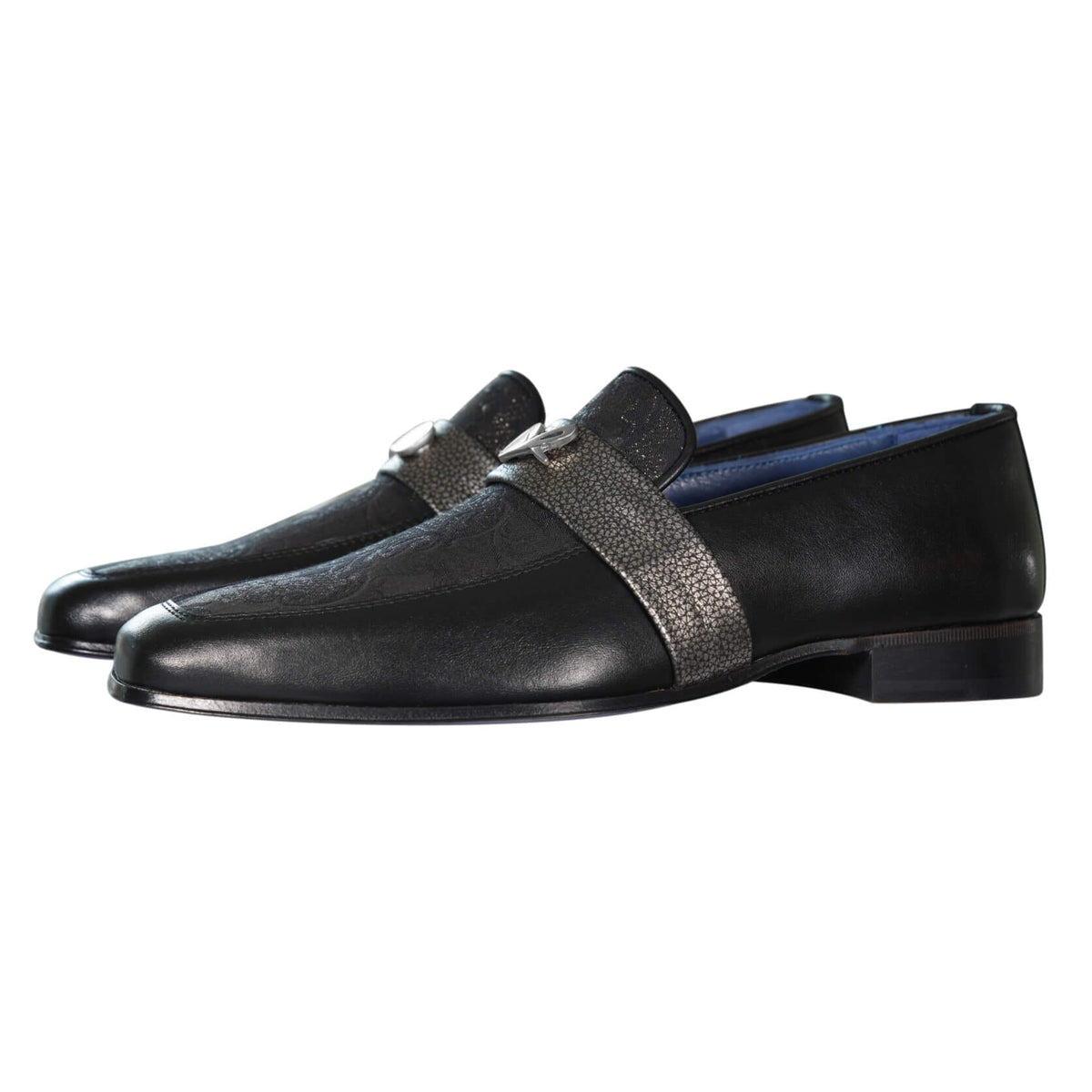 Black Oro Versailles With Silver Hardware Loafer