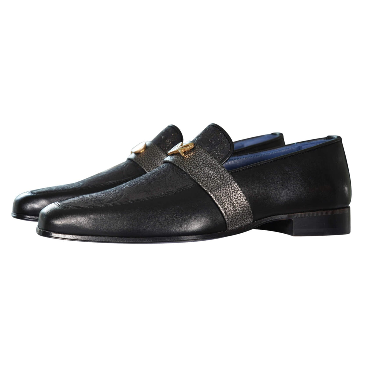 Black Oro Versailles With Yellow Gold Hardware Loafer-3