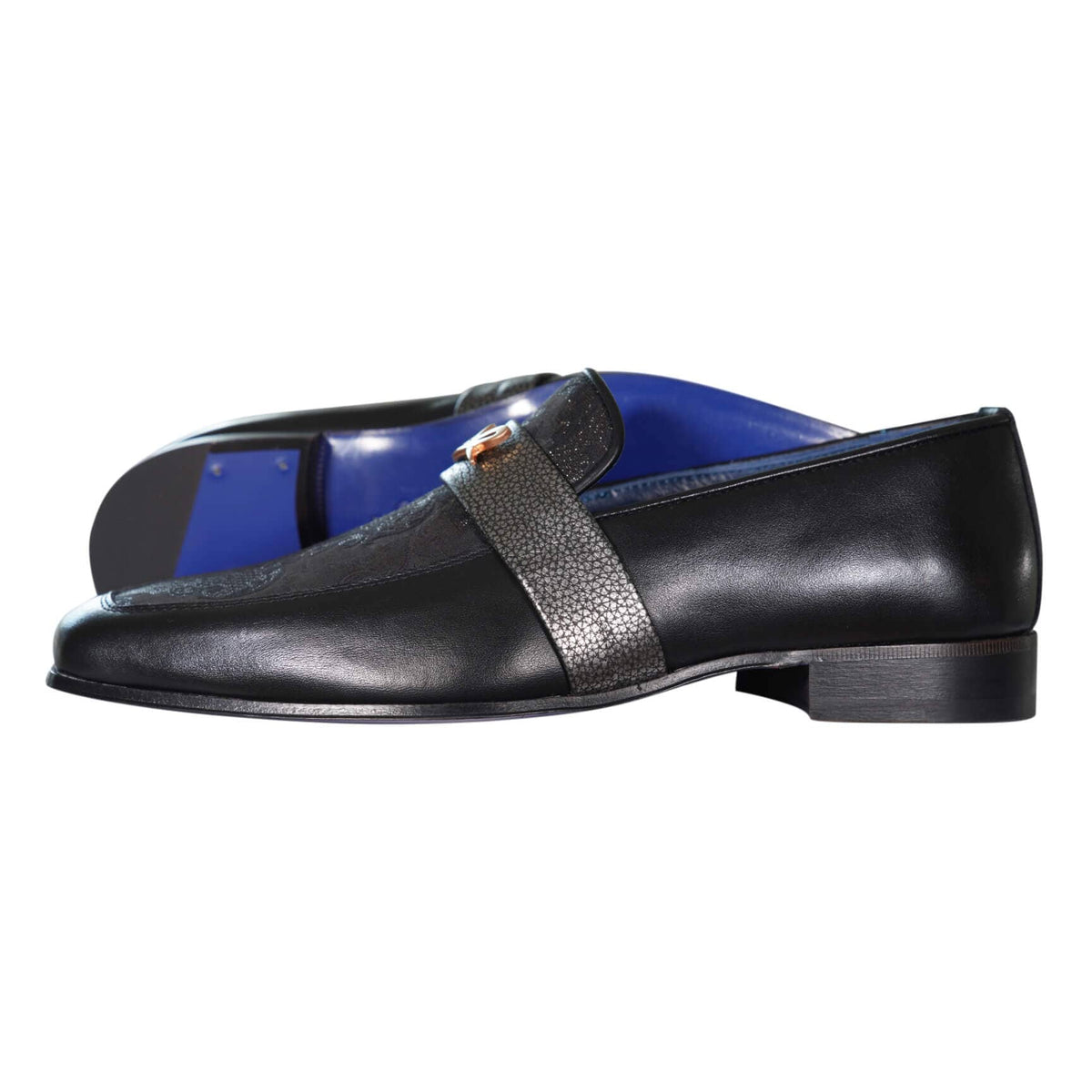 Black Oro Versailles With Rose Gold Hardware Loafer-4