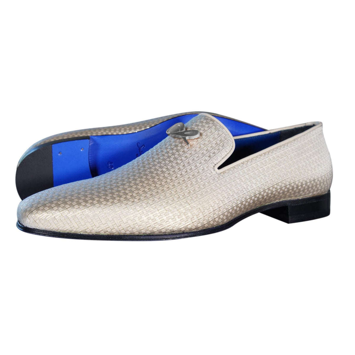 Gold Diamante With Silver Hardware Loafer-3