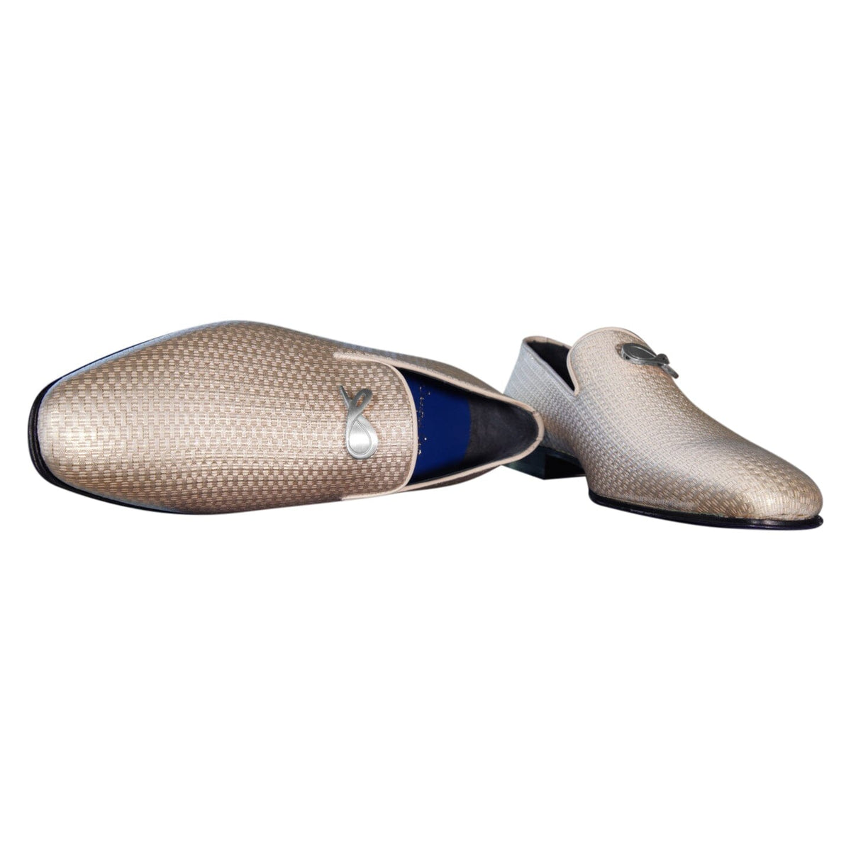 Gold Diamante With Silver Hardware Loafer-7