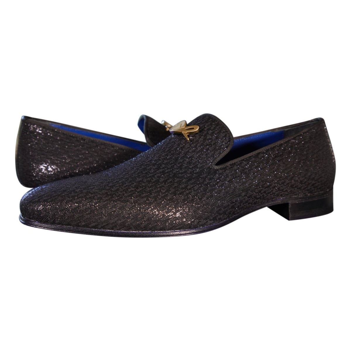 Black Diamante With Yellow Gold Hardware Loafer-4