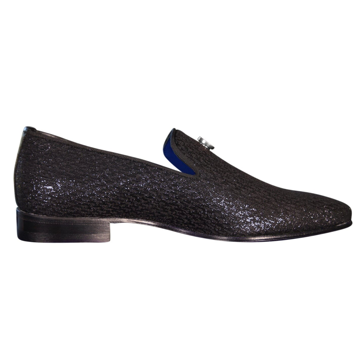 Black Diamante With Silver Hardware Loafer-6