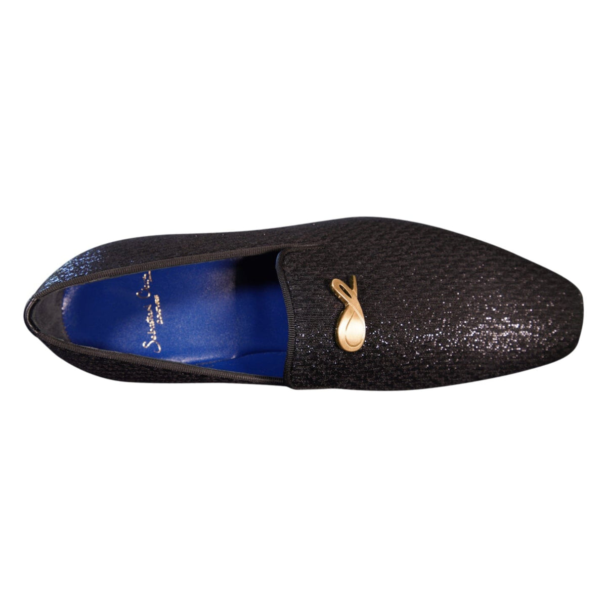Black Diamante With Yellow Gold Hardware Loafer-7