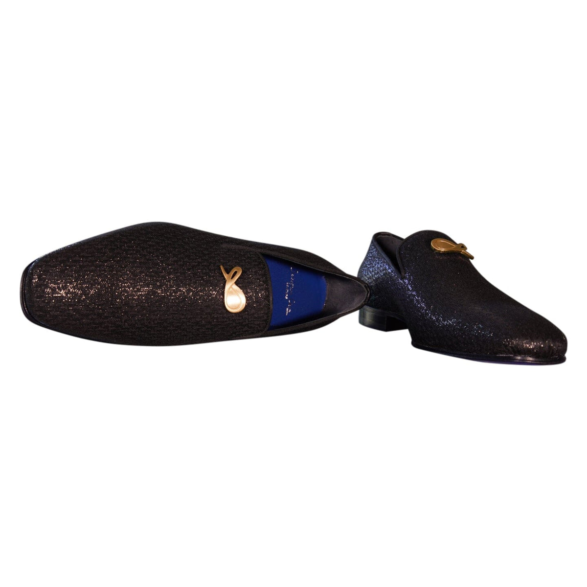 Black Diamante With Yellow Gold Hardware Loafer-8