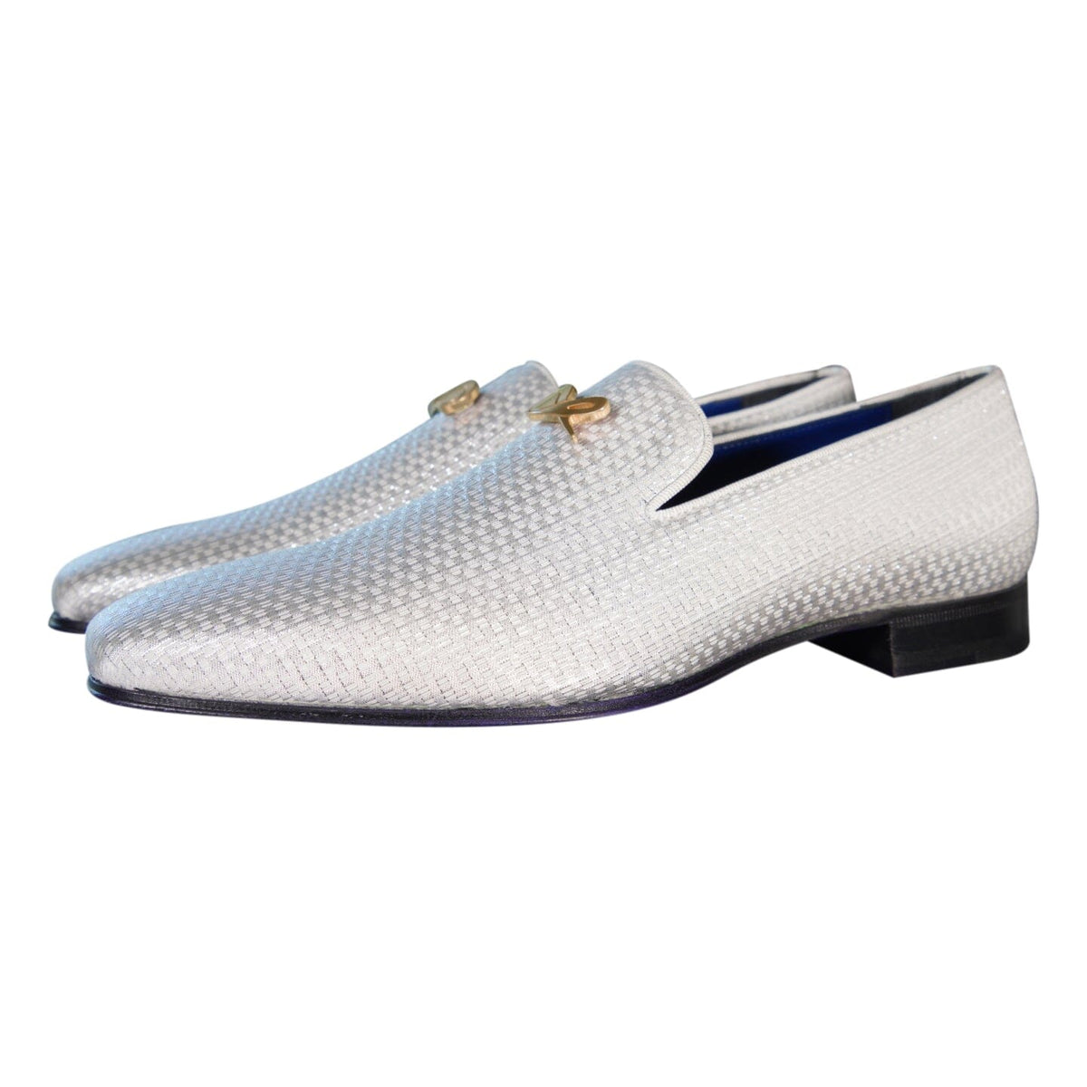 Silver Diamante With Yellow Gold Hardware Loafer @ The Vault