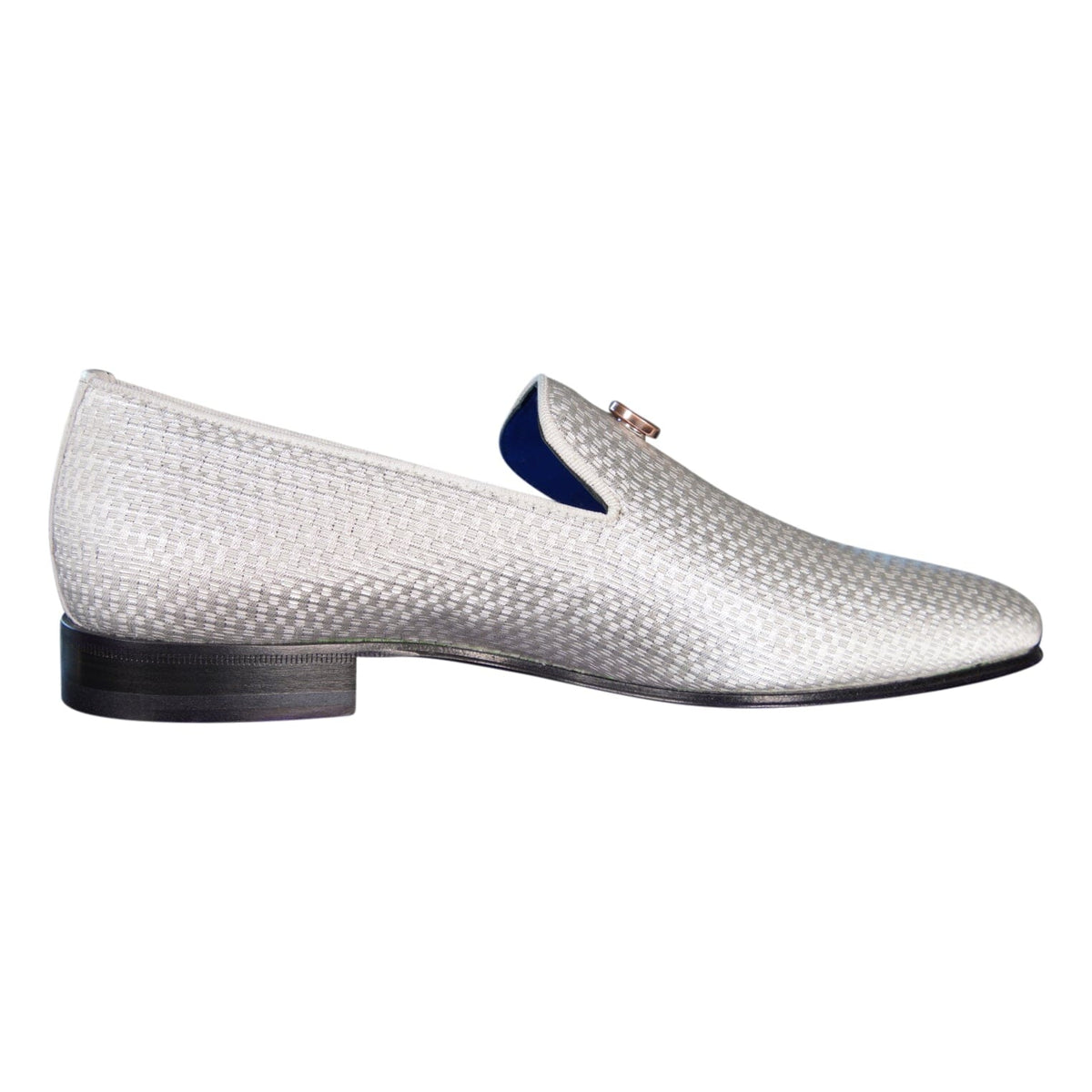 Silver Diamante With Rose Gold Hardware Loafer-6