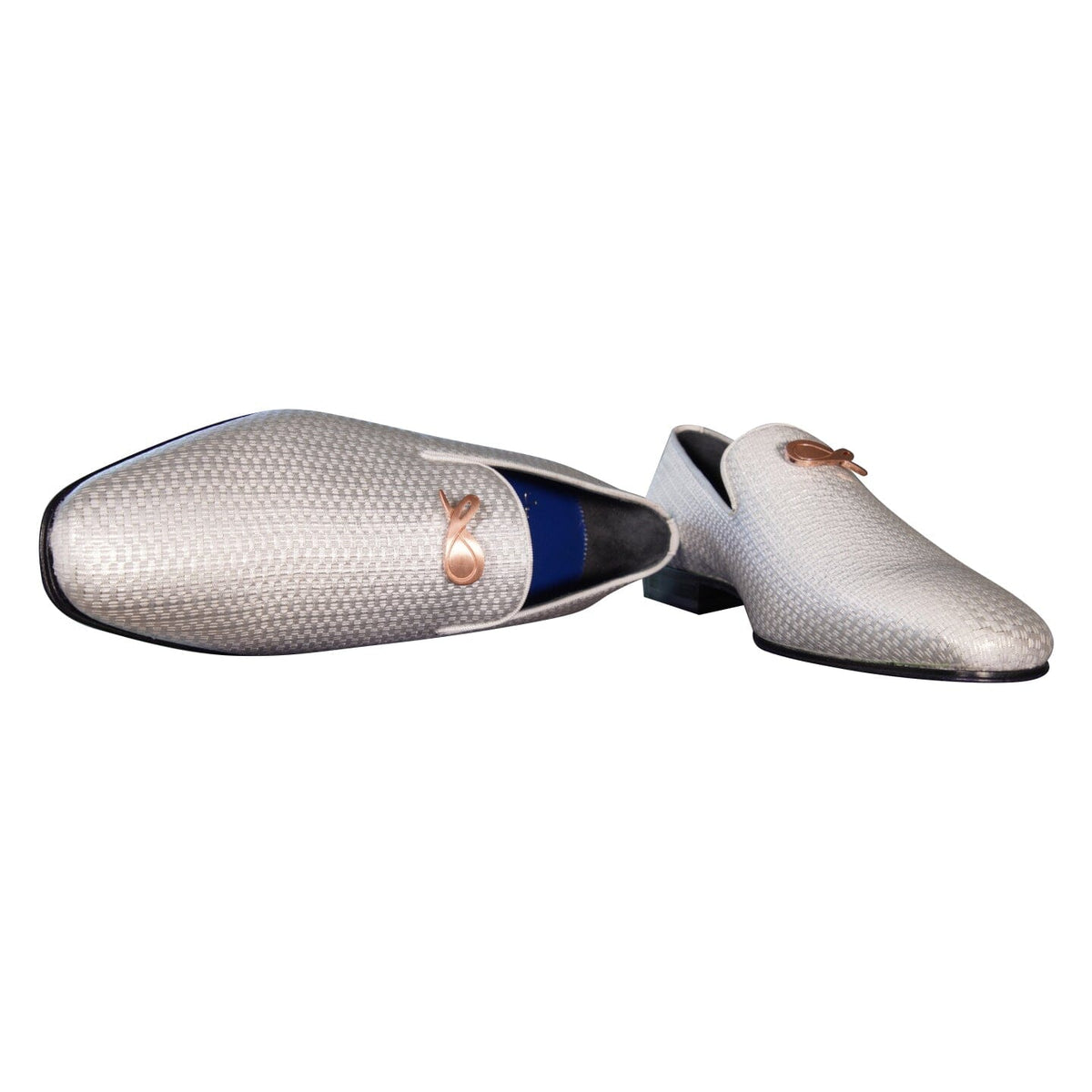 Silver Diamante With Rose Gold Hardware Loafer-9