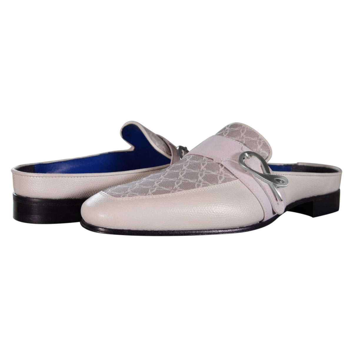 Tortora Logo With Silver Hardware Leather Slippers-3