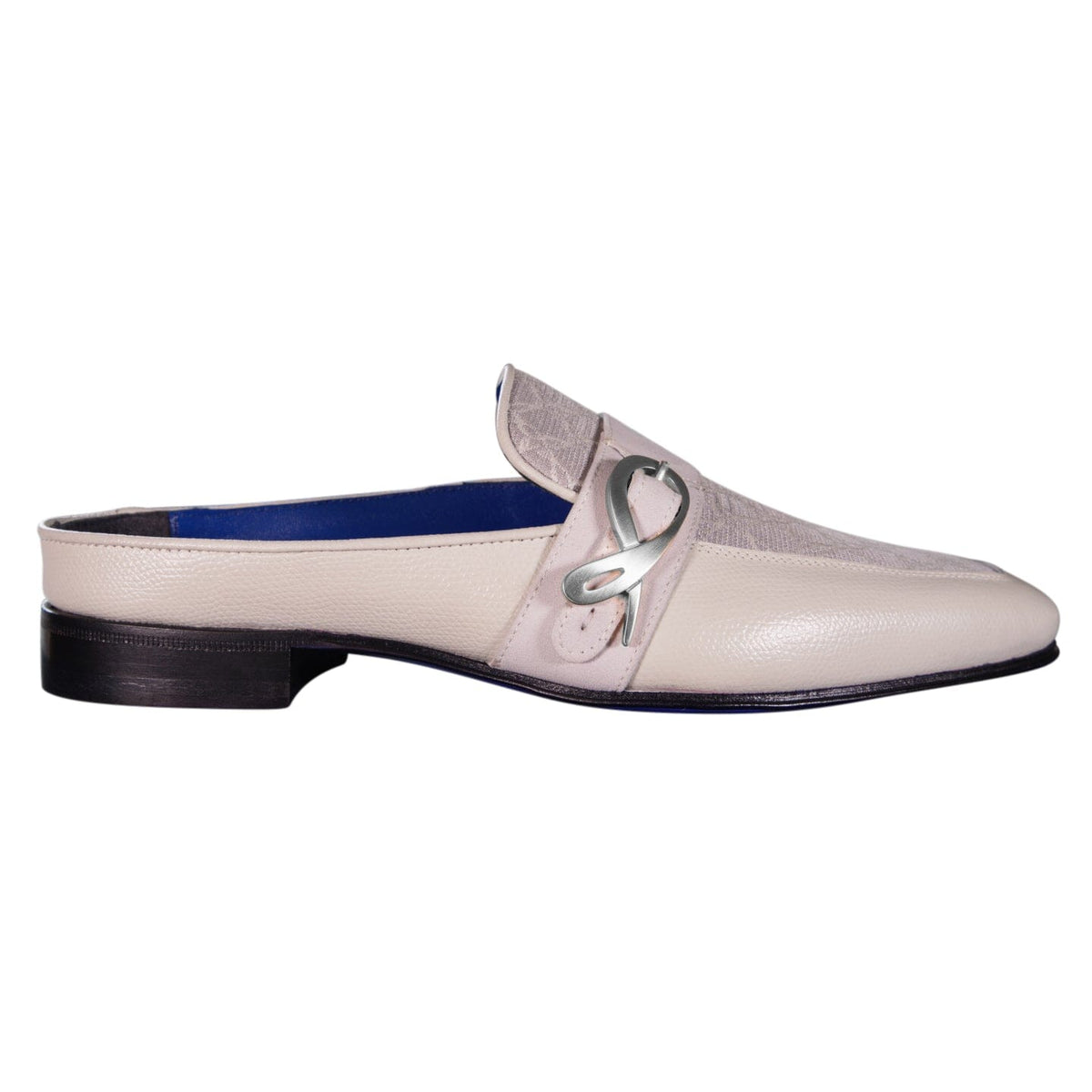 Tortora Logo With Silver Hardware Leather Slippers-4