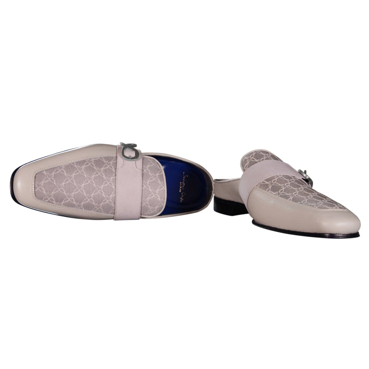 Tortora Logo With Silver Hardware Leather Slippers-7