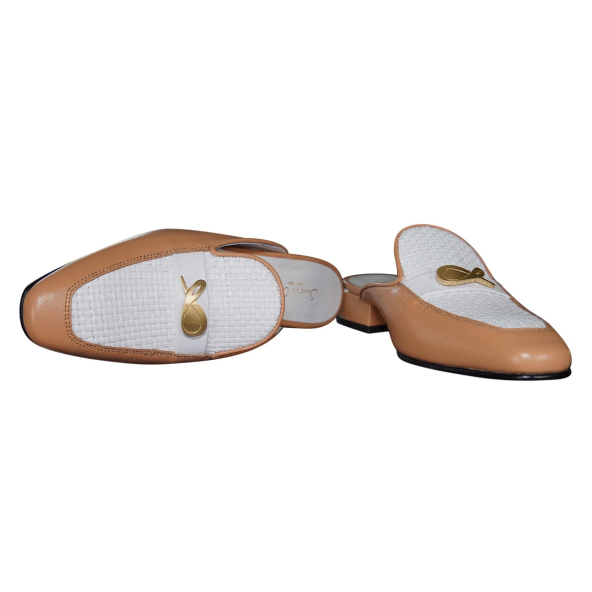 Tan Tessere Gold Slipper-10
