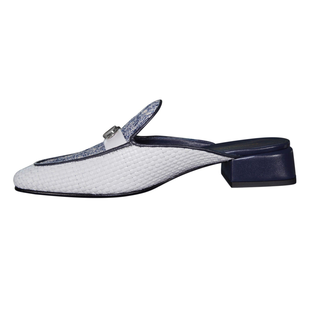 Cobalt Tweed Tessere Silver Slipper-8