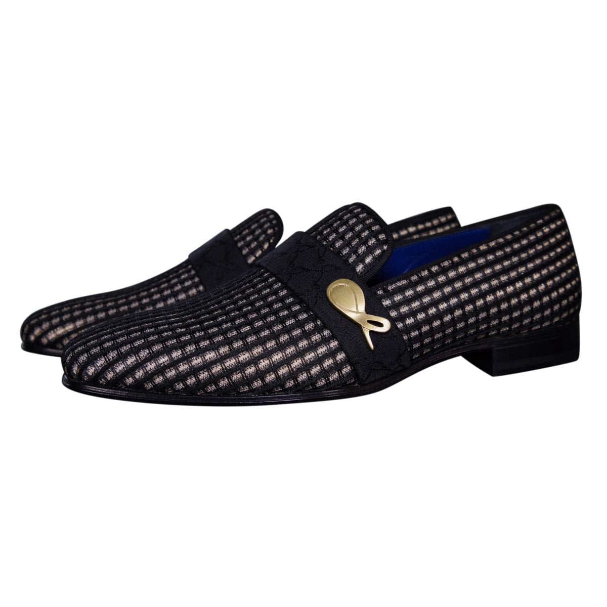 Black Oro Waffle Gold Loafer-3