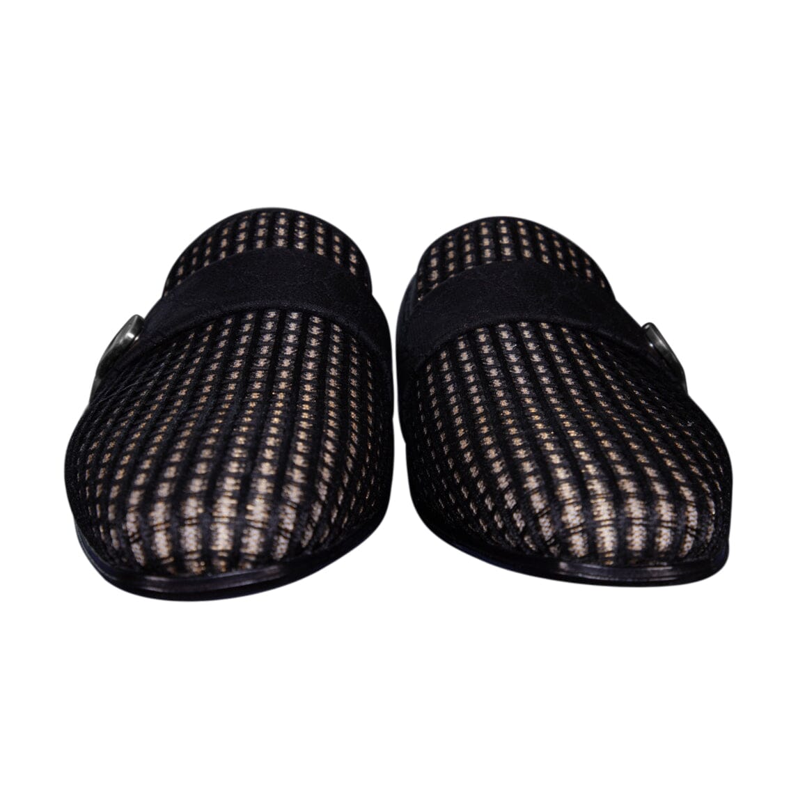 Black Oro Waffle Silver Loafer-5
