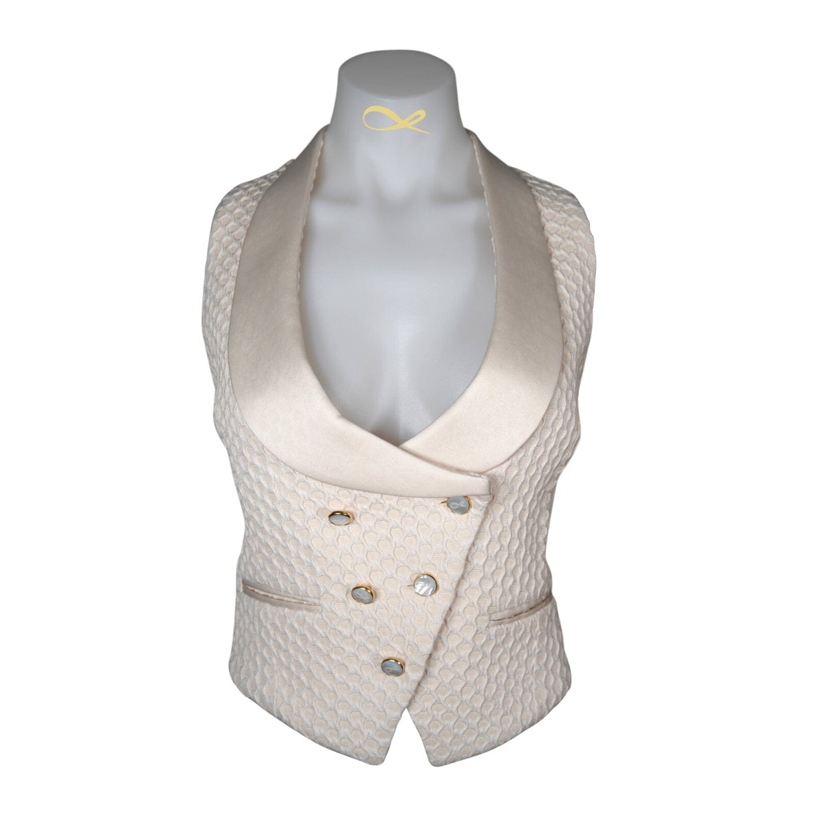Vaniglia Honeycomb Double Breasted Waistcoat-2