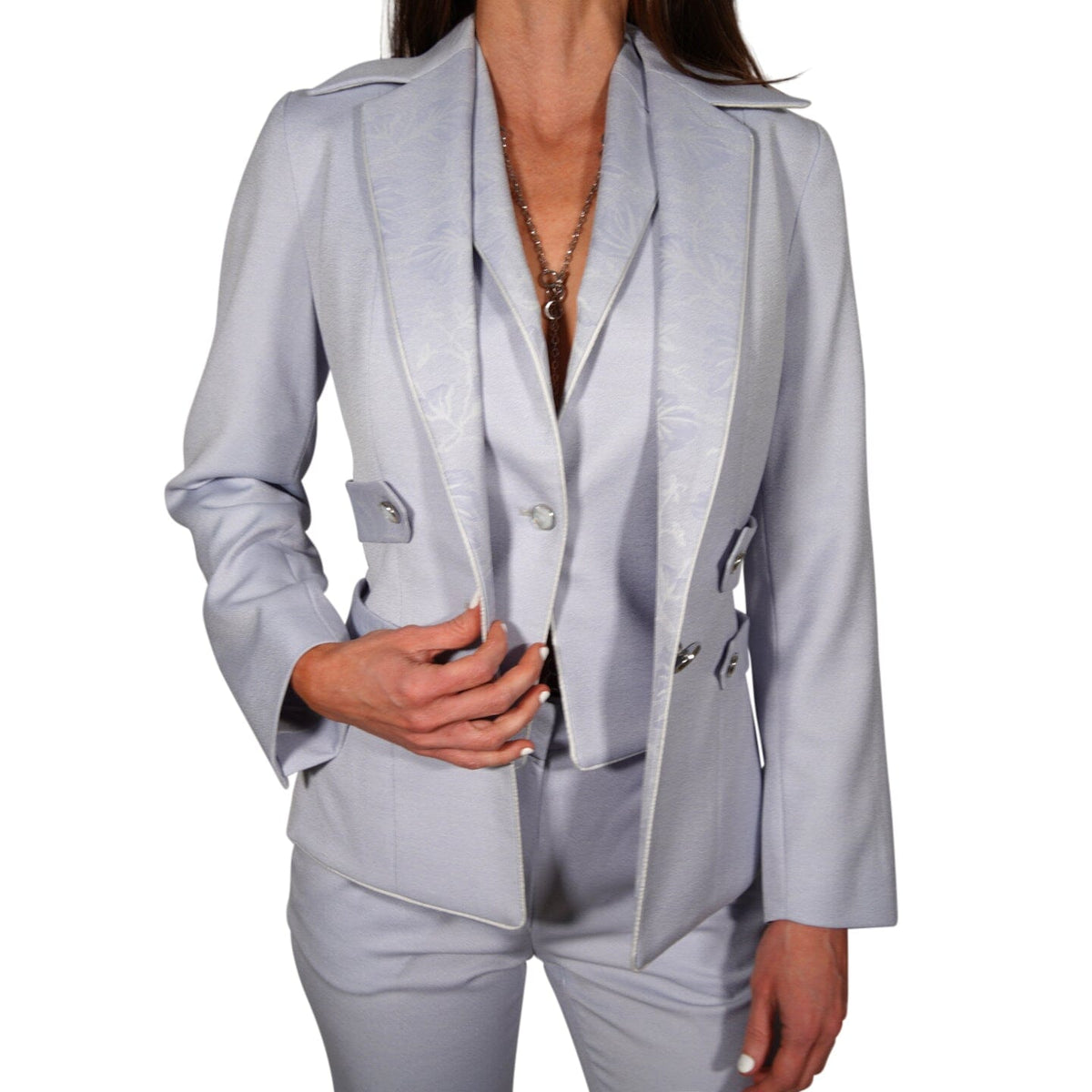 Blue Pastel Azzurro Retro Jacket-6