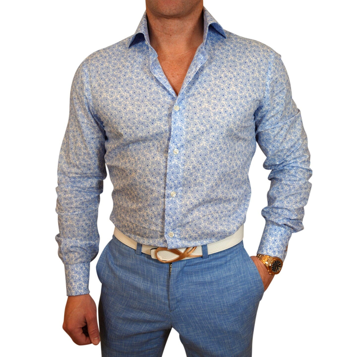 Floral Poppy Dress Shirt-1