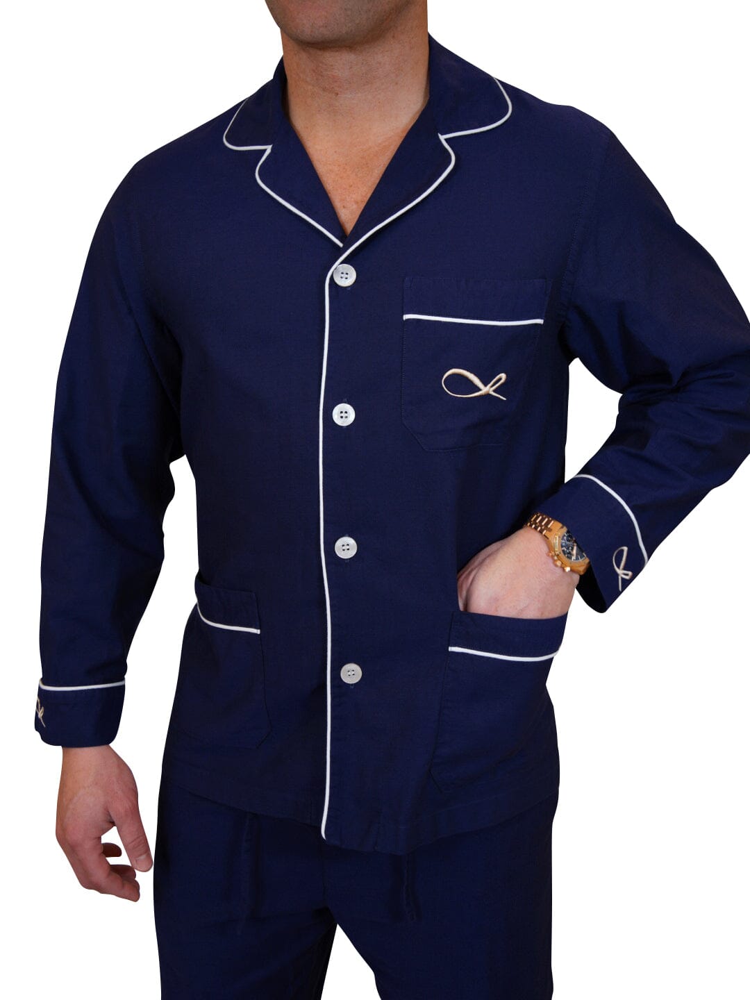 Rejuvenate Collection Pajama Set In Navy Blue