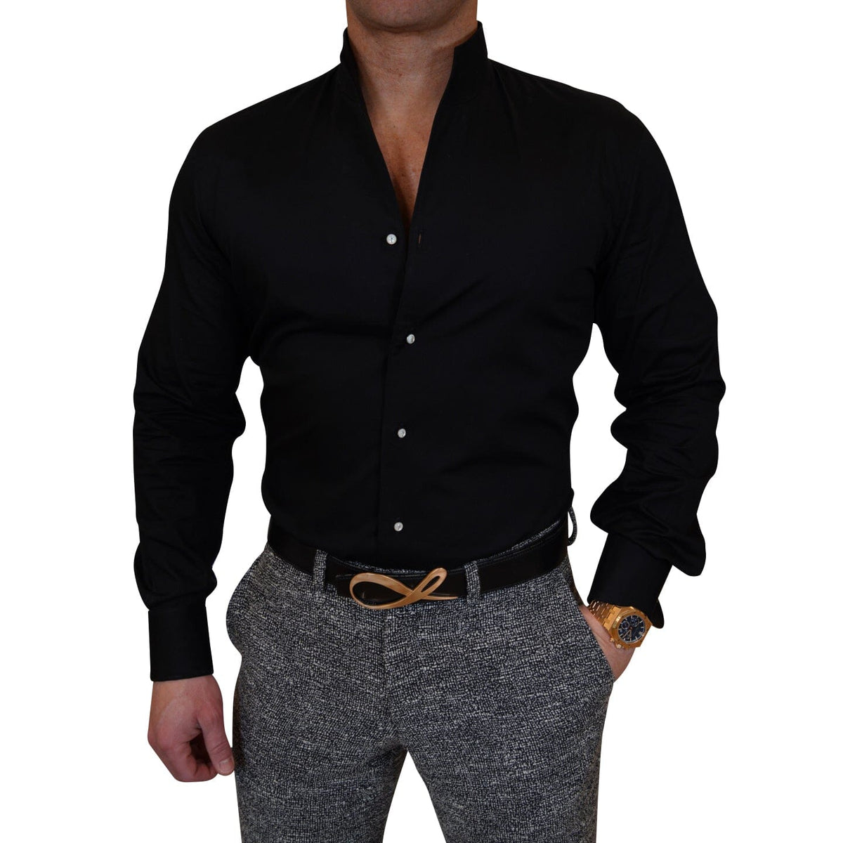 Black Solopezzo Dress Shirt-1