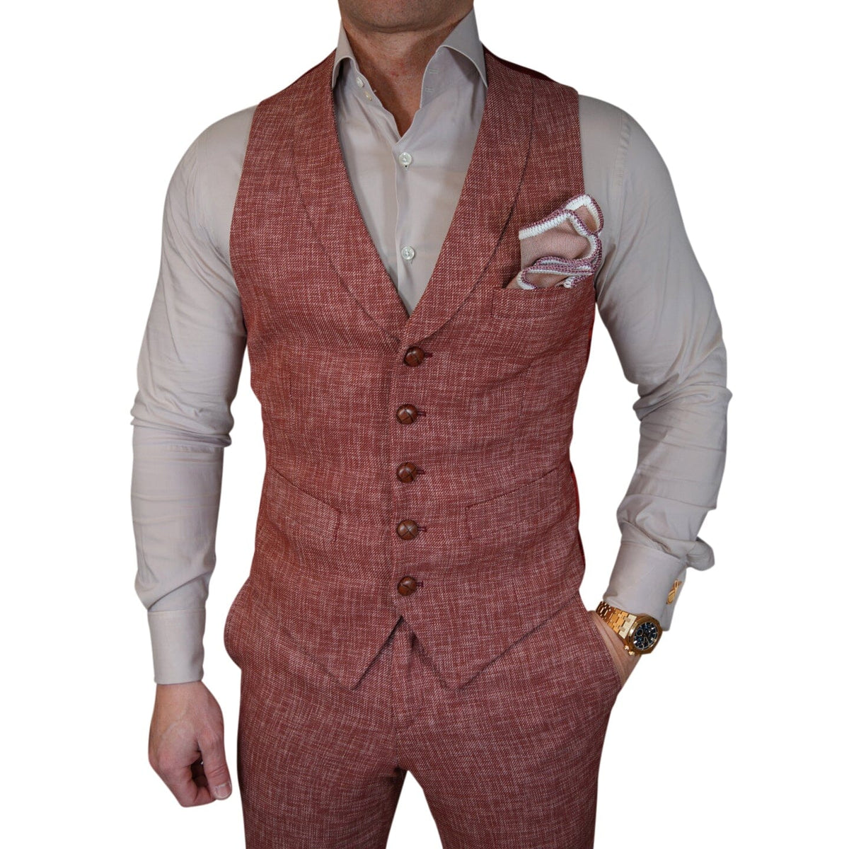 Currant Lino Tweed Ciottoli Waistcoat @ The Vault-1