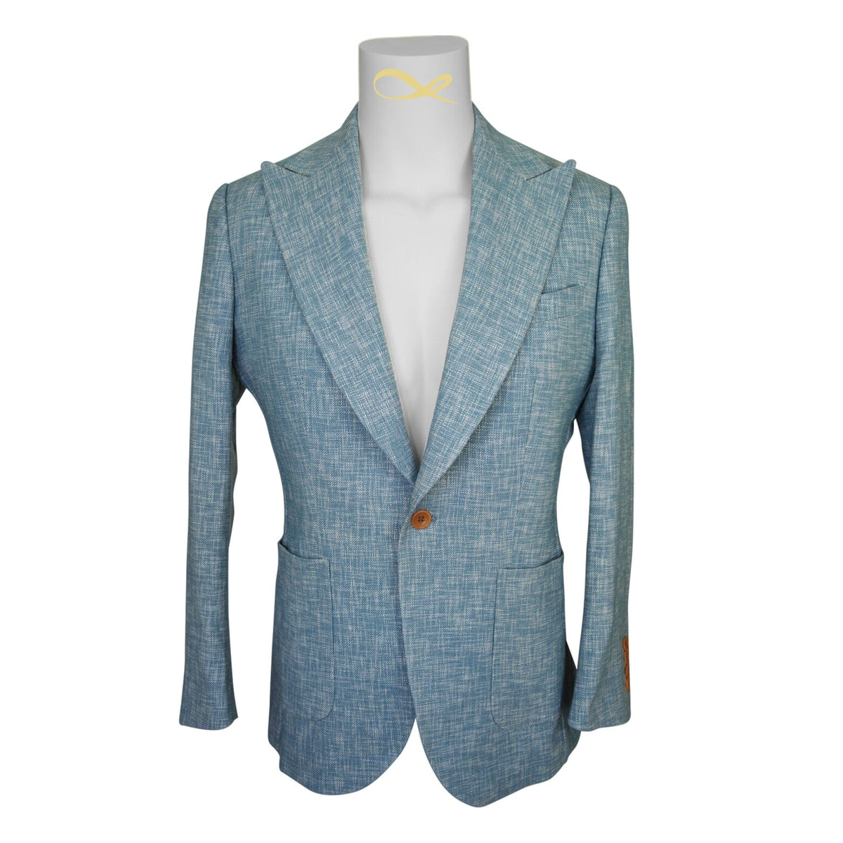 Teal Blu Lino Tweed Jacket-4