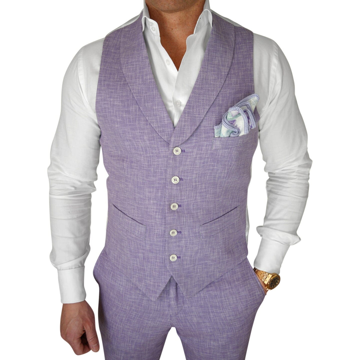 Amethyst Lino Tweed Ciottoli Waistcoat @ The Vault-1
