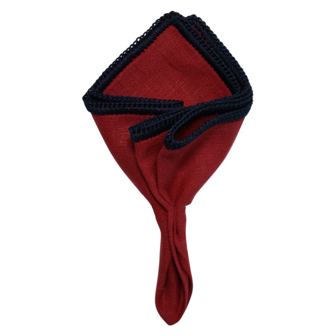 Ruby Red with Navy Blue Signature Border