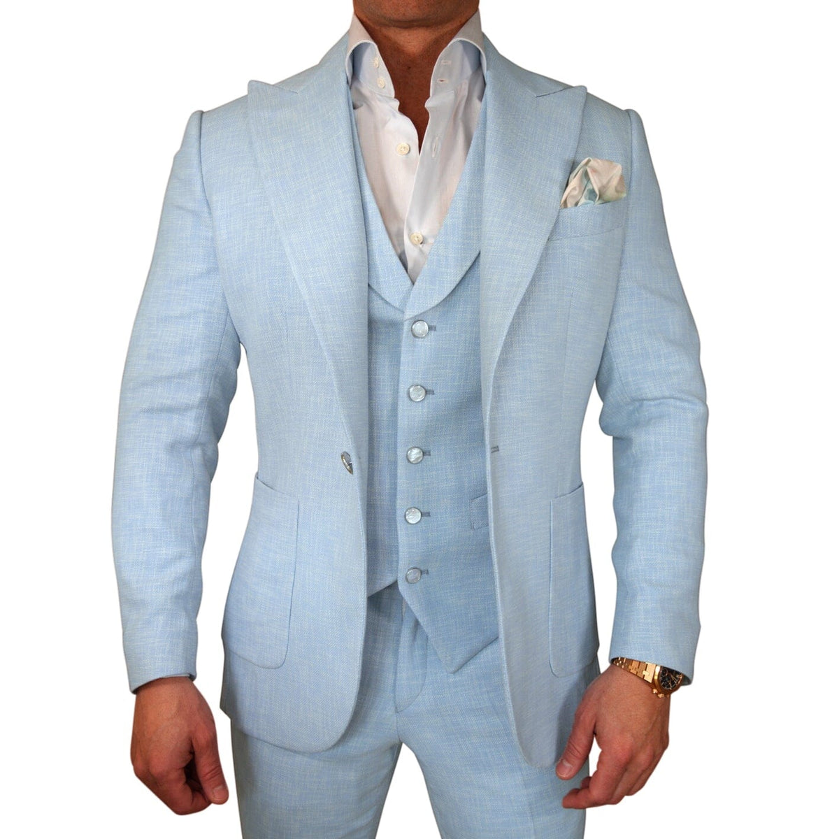 Baby Blu Lino Tweed Jacket @ The Vault-3