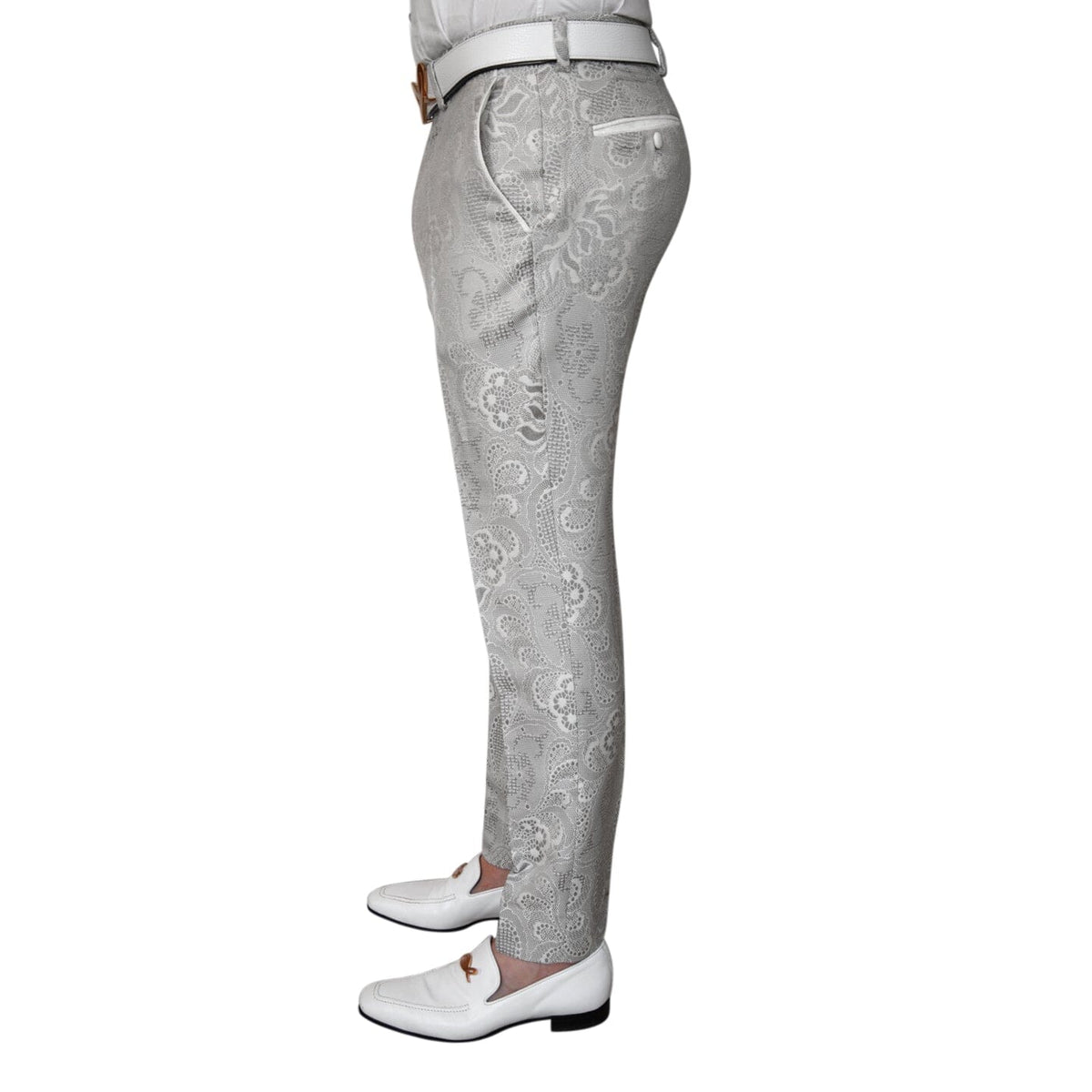 Grigio Damask Trousers-3