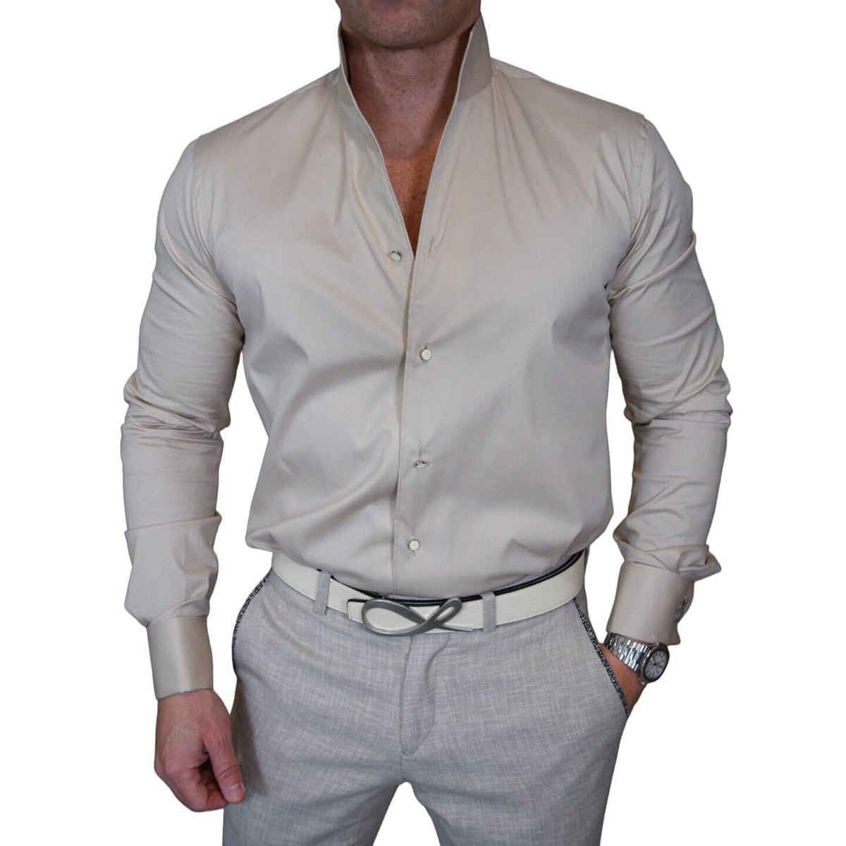 Brushed Nude Solopezzo Dress Shirt-1