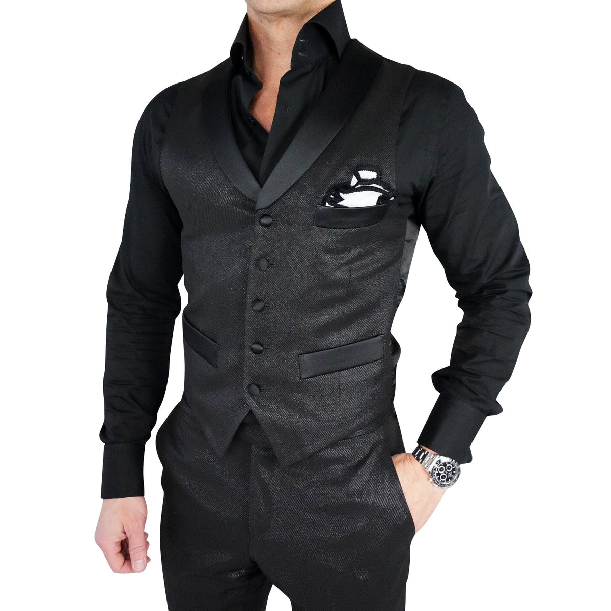 Black Luna Ciottoli Waistcoat @ The Vault-1