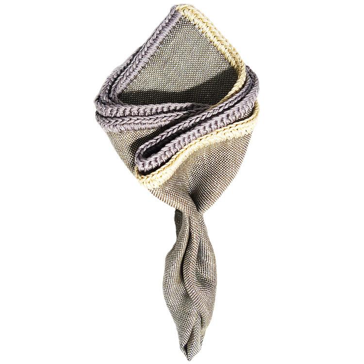 Gunmetal Grigio with Gray and Off White Signature Borders - Sebastian Cruz Couture