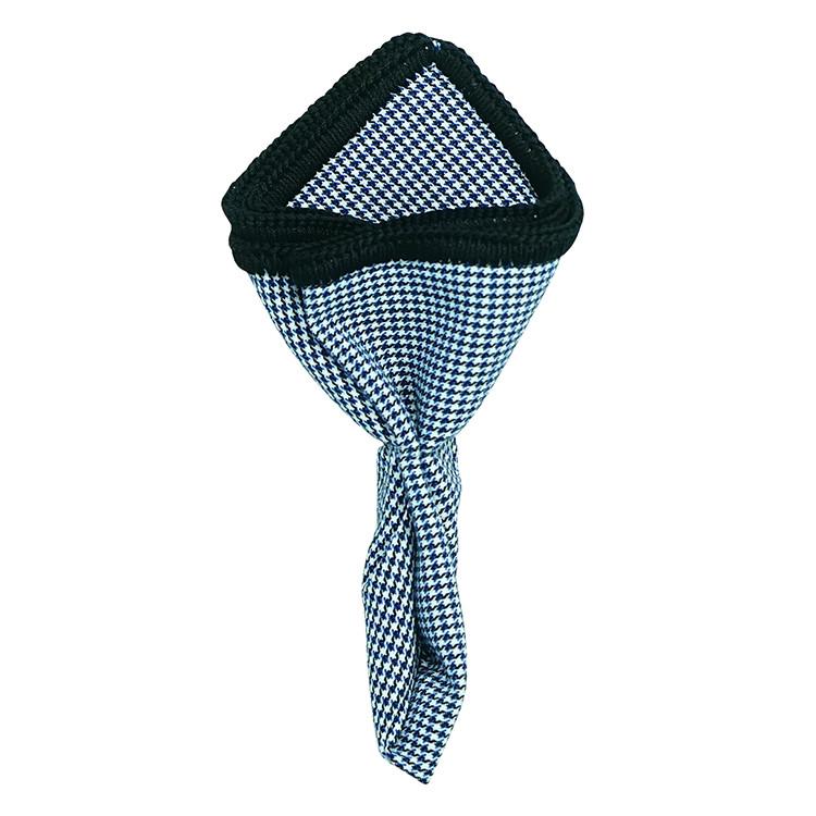Houndstooth Mezzanotte with Black Signature Border - Sebastian Cruz Couture