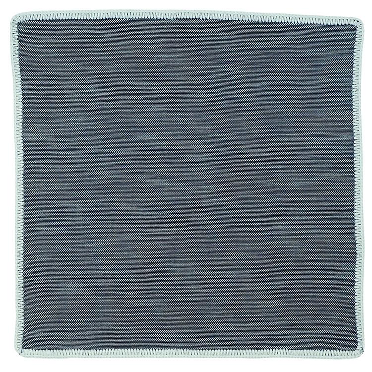 Denim Du Volte with White Signature Border - Sebastian Cruz Couture