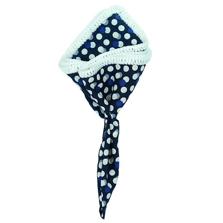 Blu Gocciolina with White Signature Border - Sebastian Cruz Couture