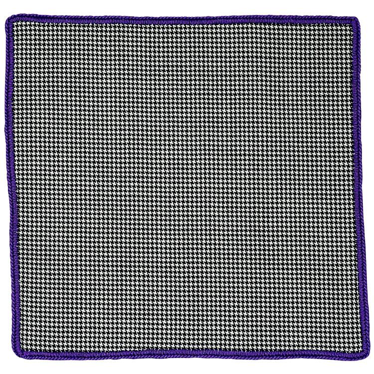 Houndstooth Cachemire with Purple Signature Border - Sebastian Cruz Couture