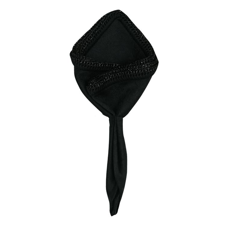 Black Raso with Black Diamond Flake Signature Border - Sebastian Cruz Couture